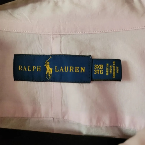 Ralph Lauren Pink Cotton Button Down Shirt Long Sleeve Men's Size 3TG - Picture 4 of 13